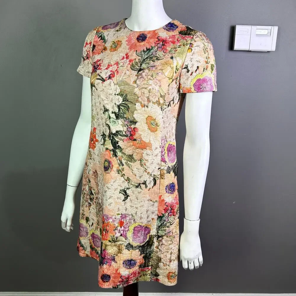 Tory Burch Dress size 2 Kaley Floral‎ Tweed pastel feminine work fairy corpcore
